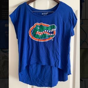 Blue Gator high low tee. Size M
